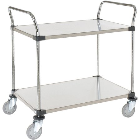 NEXEL Stainless Steel Utility Cart, 2 Shelves, 36x24x38 184286